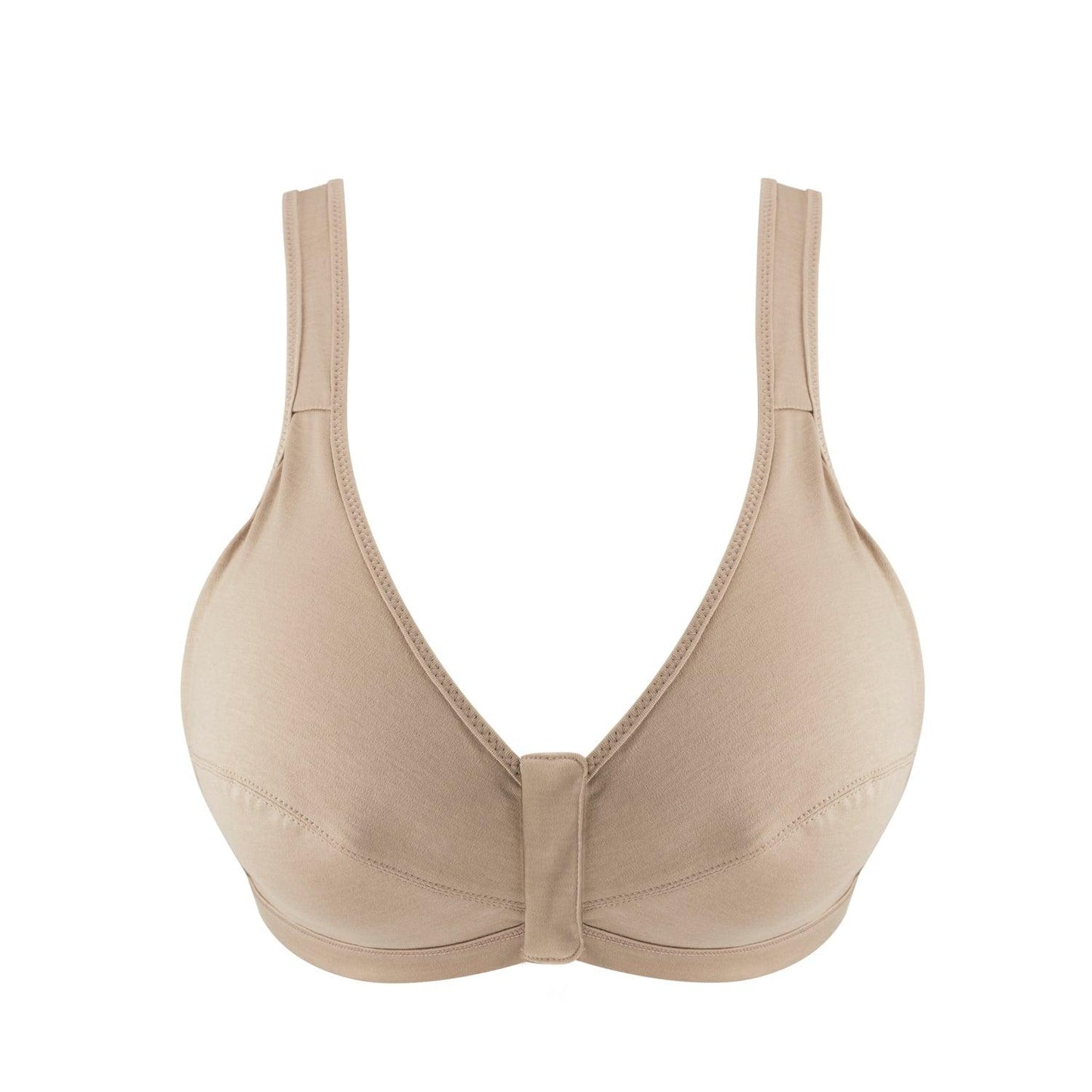Warm Golden - Full Cup Front Closure Silk & Organic Cotton Wireless Bra-0