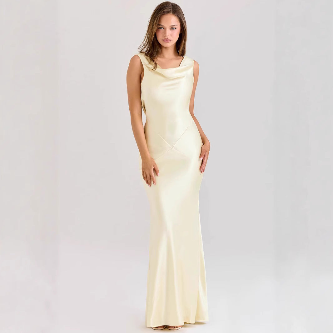 Off-the-Shoulder Fitted Chiffon Dress For Women, Upper West Side, BYMANYC New York.