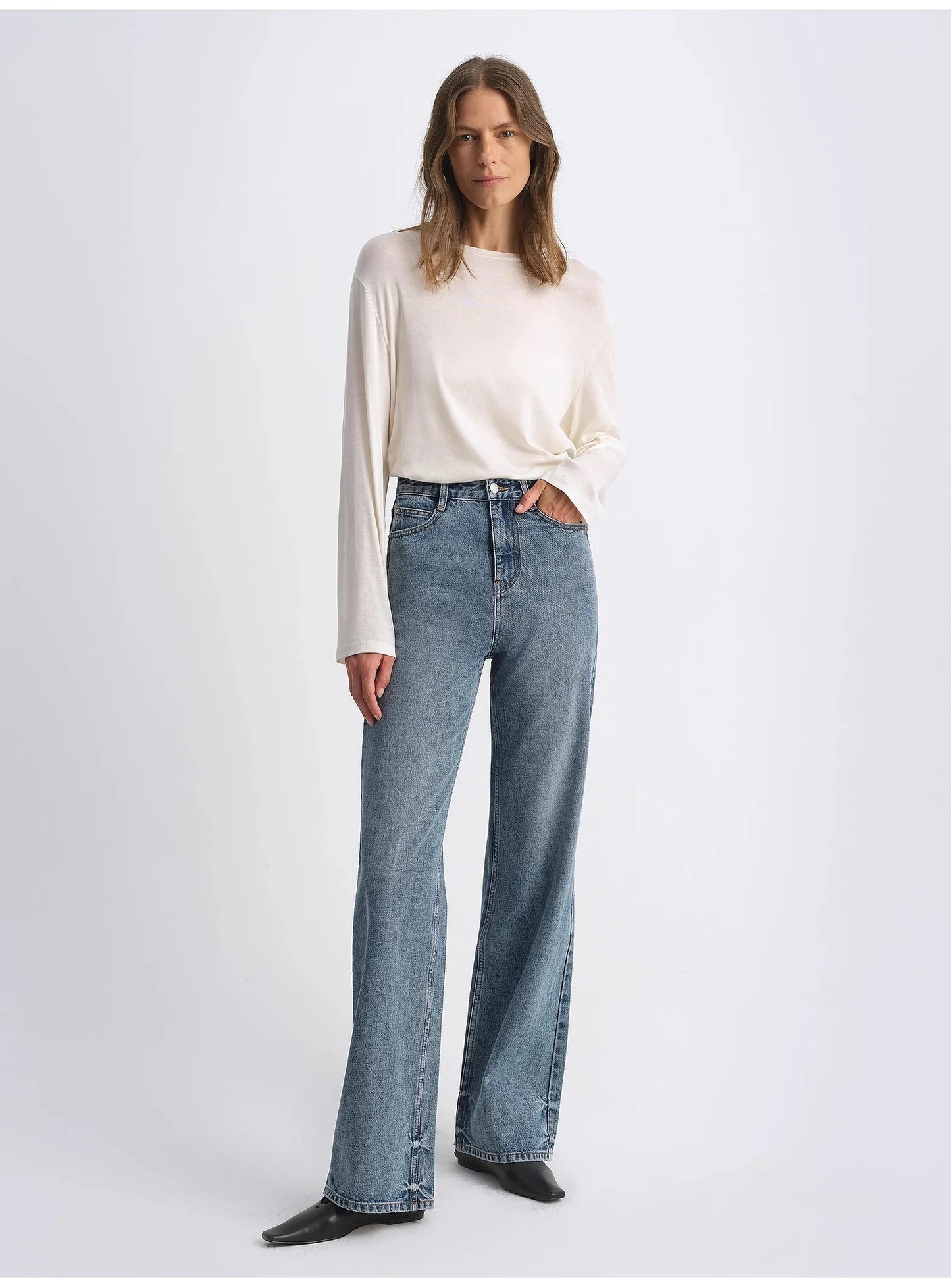 Classic Retro Old Money Style, Craft Washed Organic Cotton, Retro Straight Slim Jeans