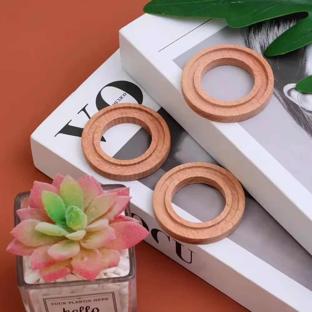 Wooden Car Aromatherapy Ornament Car Interior Odor Removal Essential Oil Diffuser Air Freshener Absorb Perfume Beech Wood Tablet