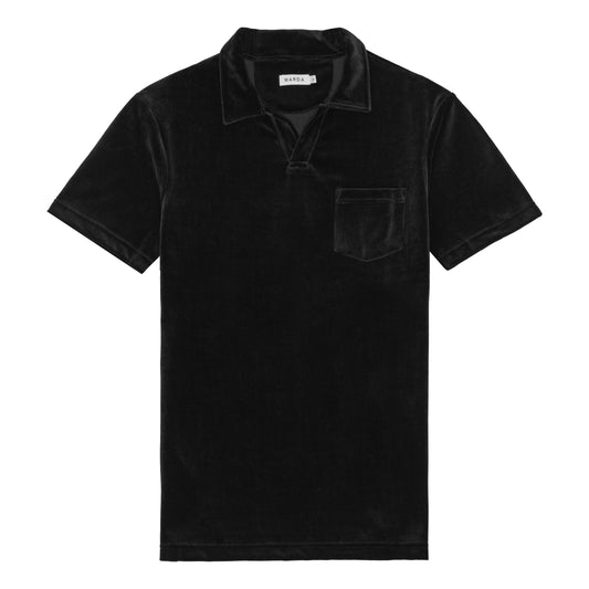 Black Terry Polo Shirt-0