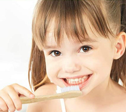 Kinder Bambus Zahnbürsten 10Er Pack, Kinderzahnbürste Weiche Borsten Umweltfreundlich Biologisch Abbaubar Holzgriff Zahnbürste
