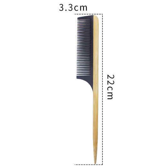 Natural Bamboo Wooden Tail Hair Combs Anti-Static Hairs Care Healthy Massage Close-Tooth Comb Professional Barber Styling Tools