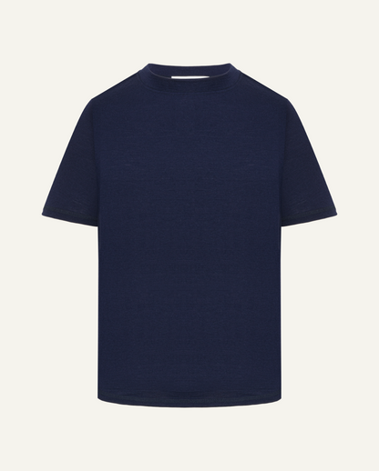 Men's Merino Wool Sports T-shirt - Dark Blue-0
