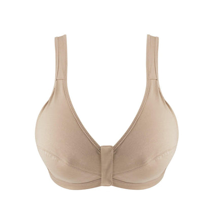 Warm Golden - Full Cup Front Closure Silk & Organic Cotton Wireless Bra-0