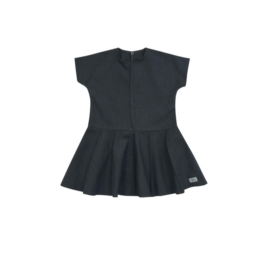 Ramie Baby/Kid Dress - Charcoal-0