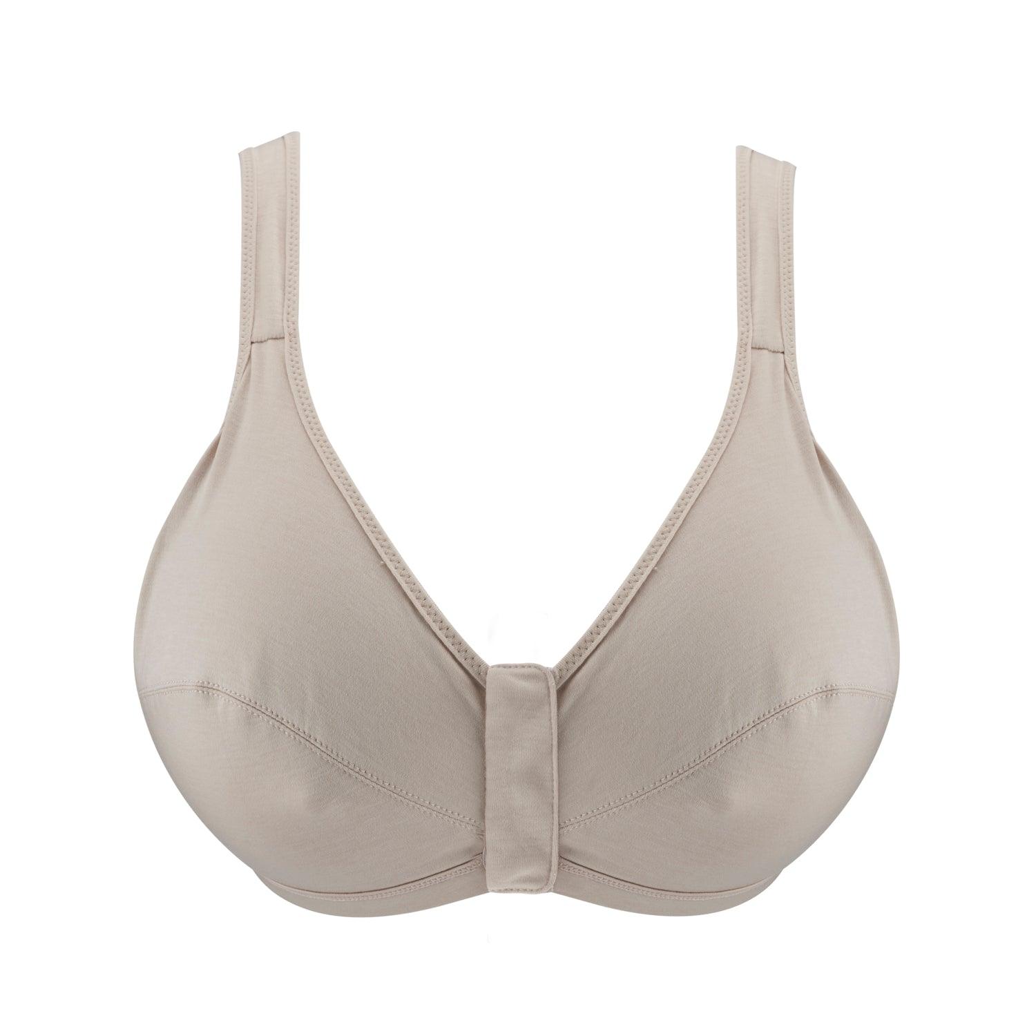 Ivory - Full Cup Front Closure Silk & Organic Cotton Wireless Bra-0