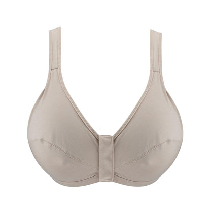Ivory - Full Cup Front Closure Silk & Organic Cotton Wireless Bra-0