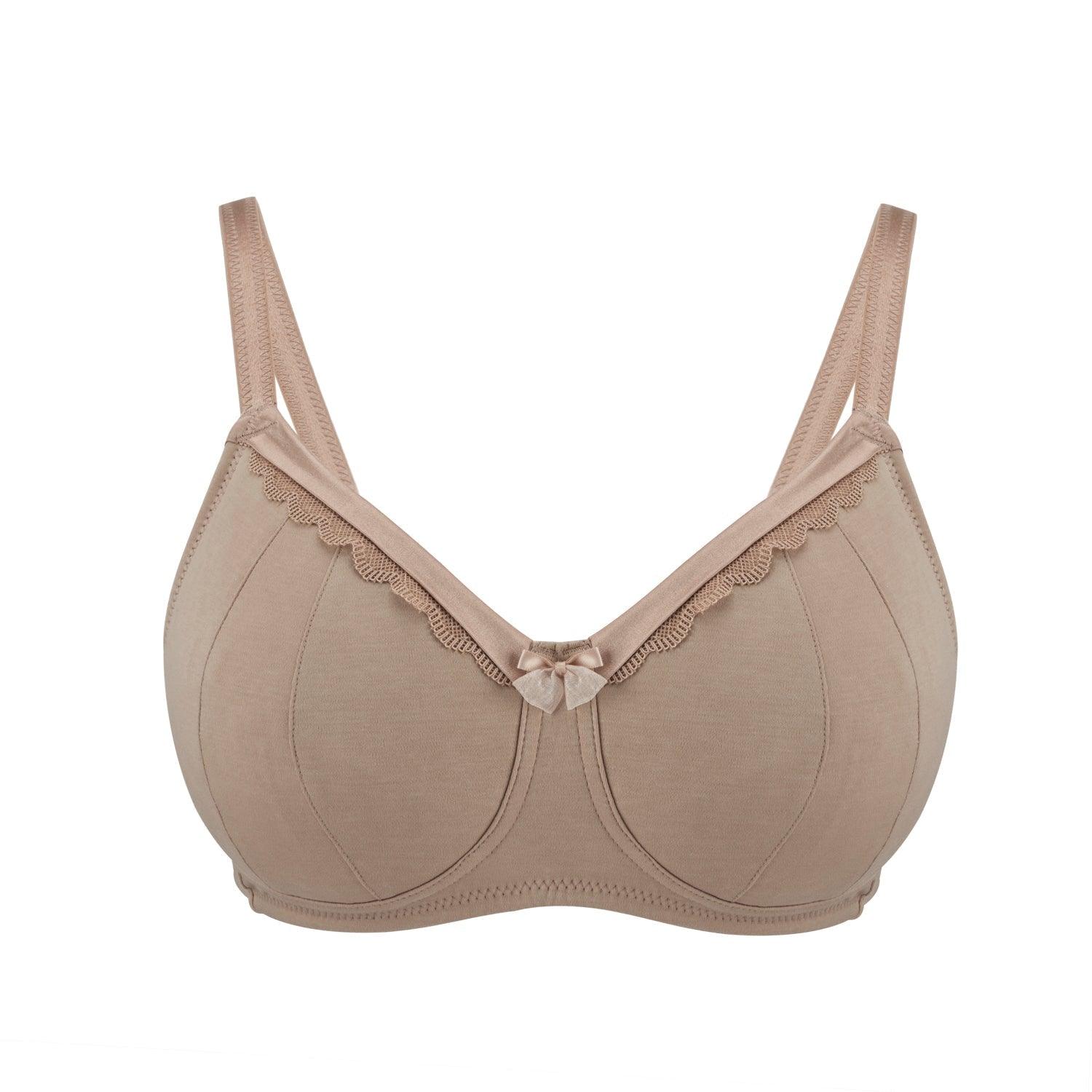 Warm Golden-Supportive Non-Wired Silk & Organic Cotton Full Cup Bra with removable paddings-0
