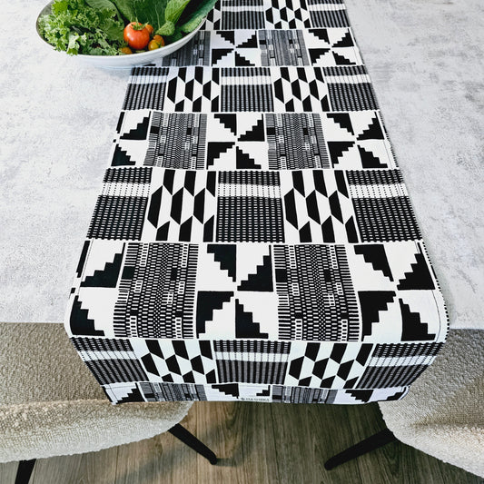 Handmade Table Runner 160x35cm | 180x35cm | 200x35cm | African Print "Mudcloth" Bogolan Inspired Print  Made from 100% African Print Fabric-0