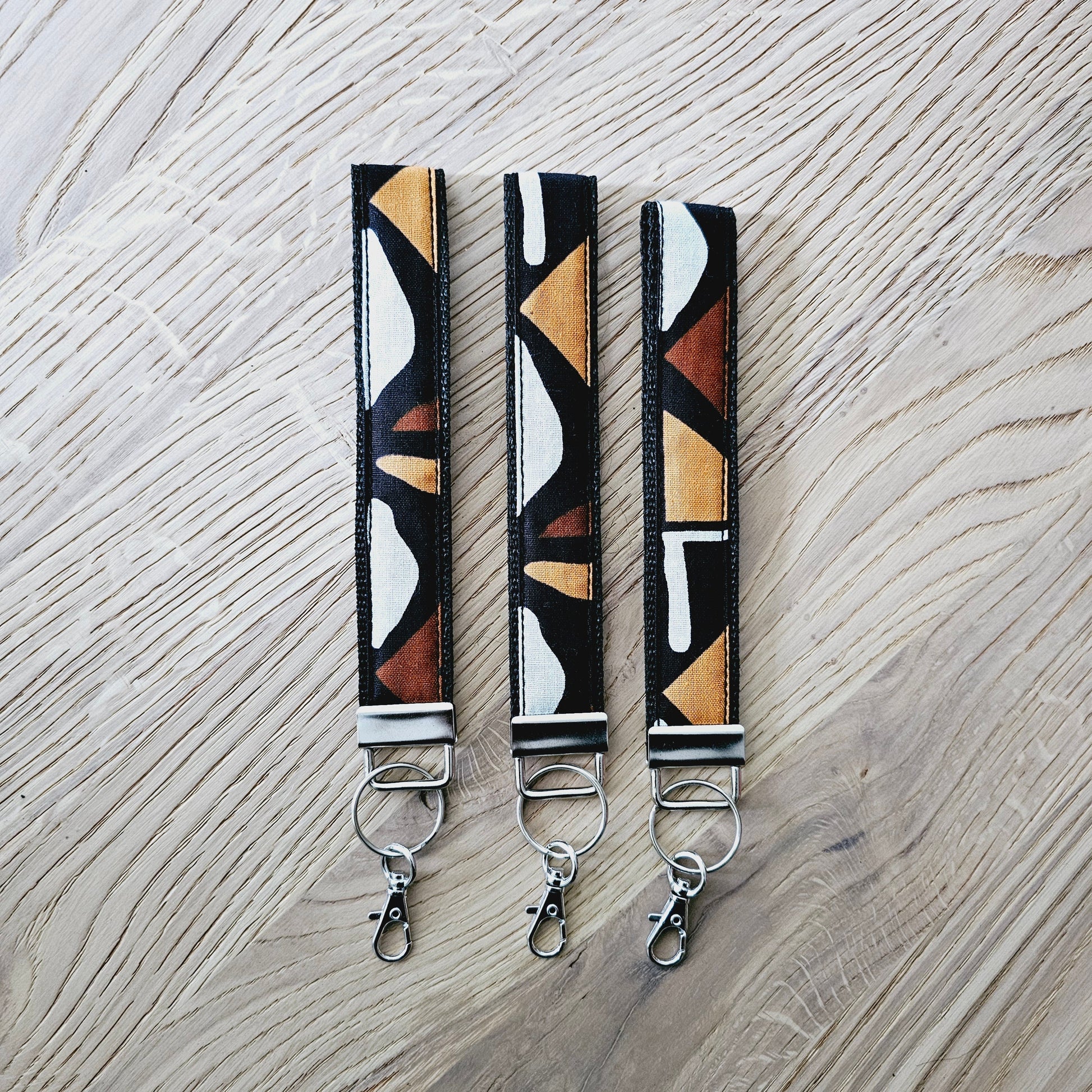 Set of 3 African Print  Key Fobs | Wristlet | Key Holder-6