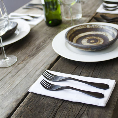 KNORK Coated 5-Piece Place Set, Matte Black-1
