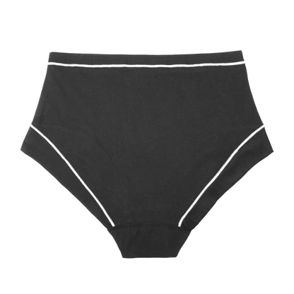 Snowdrop - Silk & Organic Cotton Full Brief in Black-1