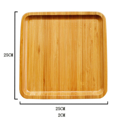 Bamboo Square round Tray Dinner Plate