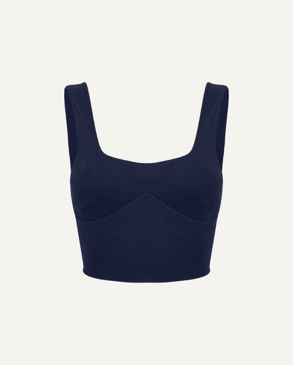 Merino Wool Sports Bra - Dark Blue-0