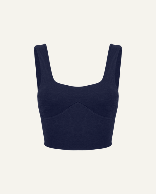 Merino Wool Sports Bra - Dark Blue-0