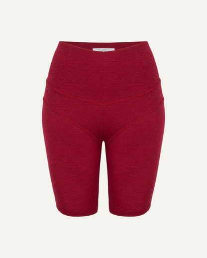 Women's Lyocell/Wool Sports Shorts - Burgundy-0
