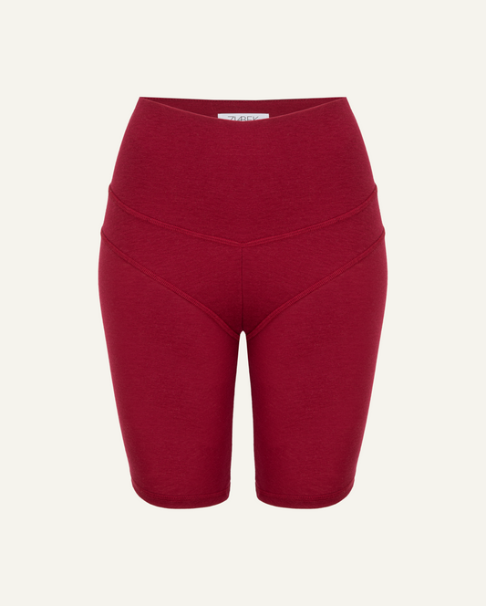 Women's Lyocell/Wool Sports Shorts - Burgundy-0