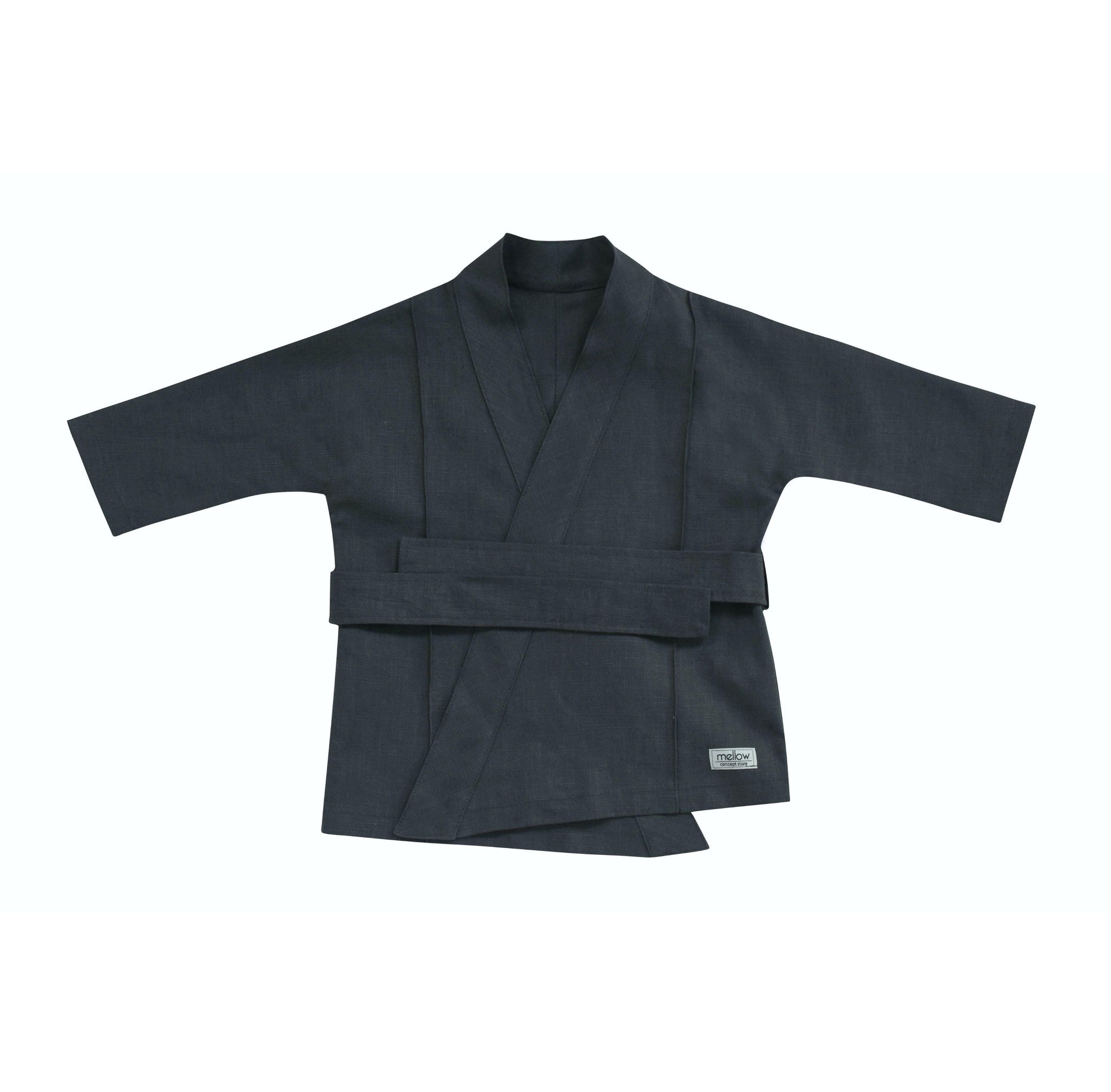 Ramie Baby/Kid Kimono - Charcoal-0