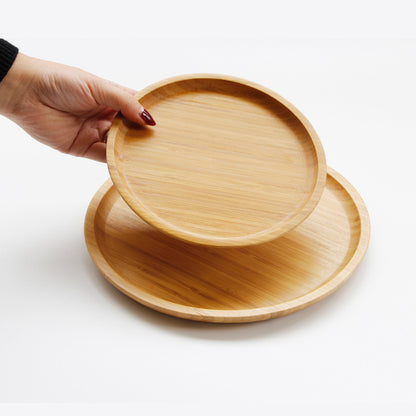 Bamboo Square round Tray Dinner Plate