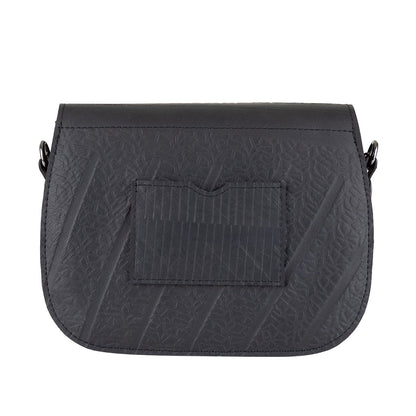 Becca Classic Black Vegan Saddle Bag-4