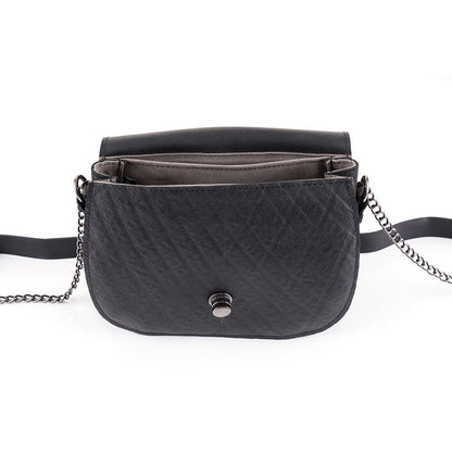 Becca Classic Black Vegan Saddle Bag-2