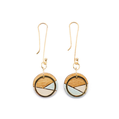 Conture Recycled Wood Gold Dangle Earrings (4 Colours available)-1