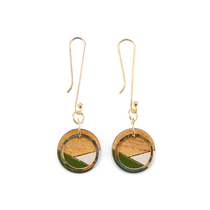 Conture Recycled Wood Gold Dangle Earrings (4 Colours available)-4