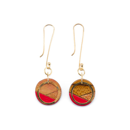 Conture Recycled Wood Gold Dangle Earrings (4 Colours available)-3