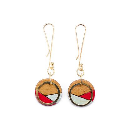 Conture Recycled Wood Gold Dangle Earrings (4 Colours available)-2