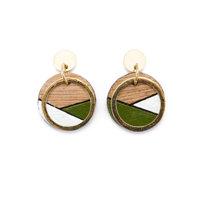 Conture Recycled Wood Gold Plated Earrings (4 Colours Available)-1