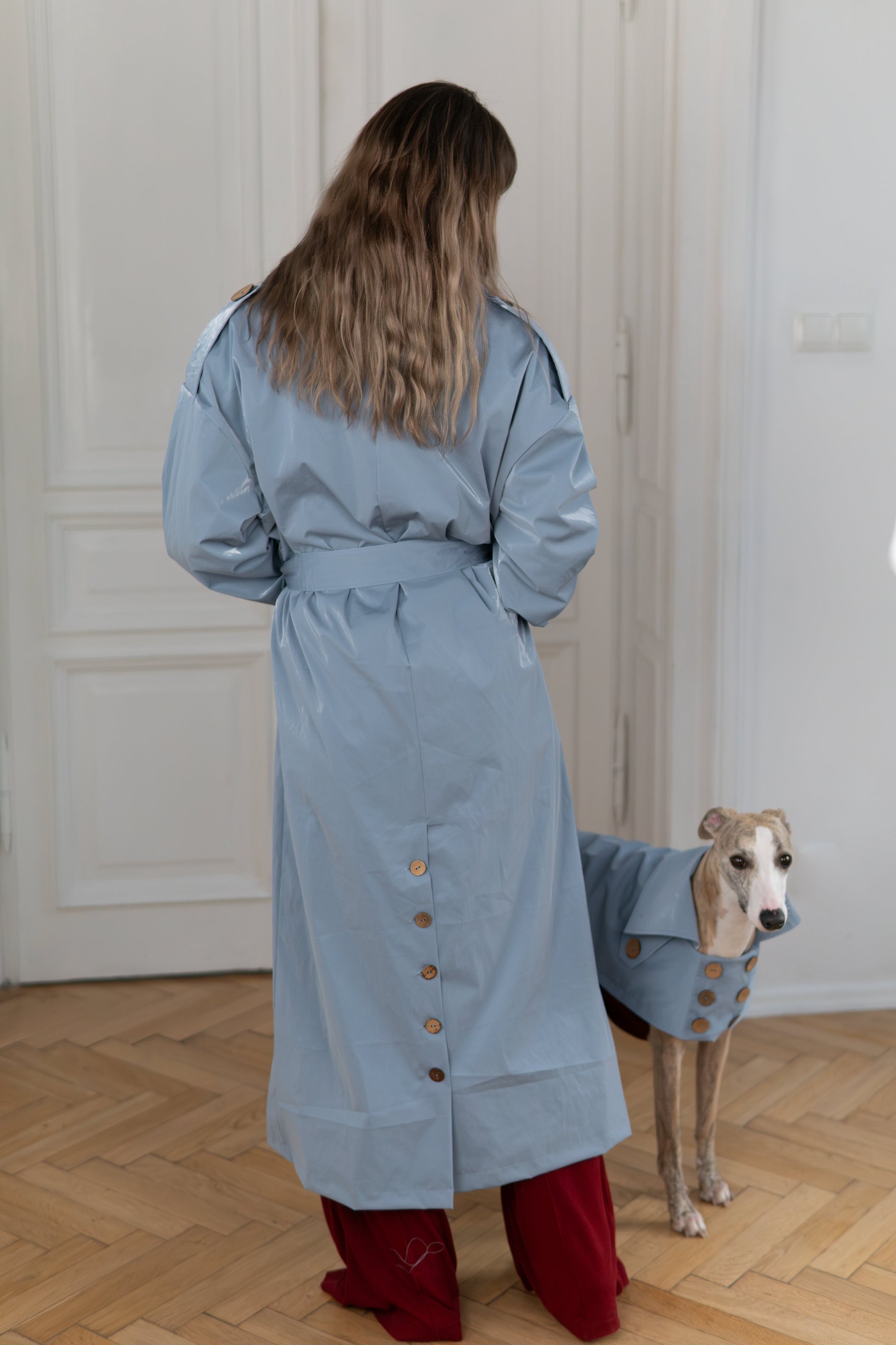 Trench Coat - Light Blue-1