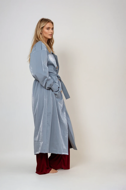 Trench Coat - Light Blue-0