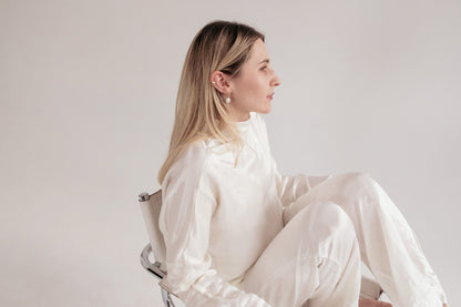 Silk/Linen Clothing Set - White-2