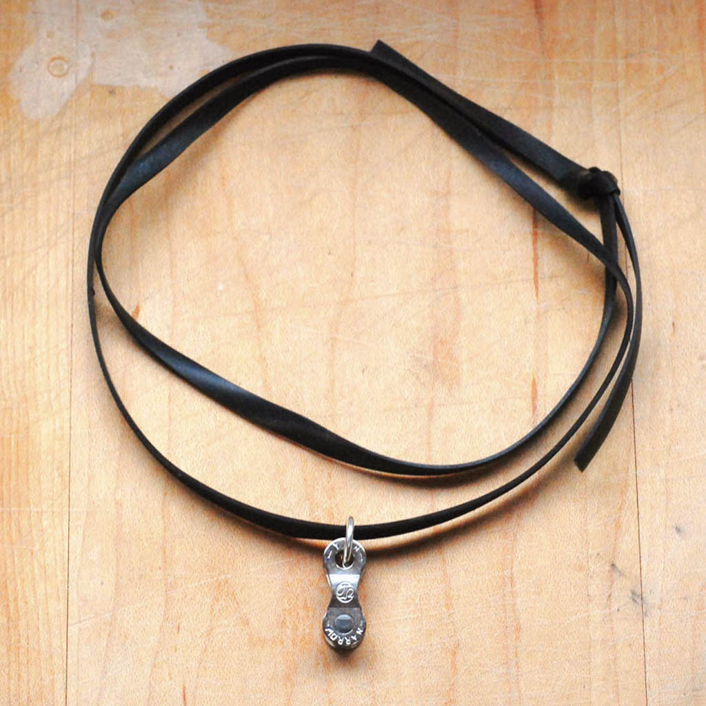 Lone Rider Recycled Bike Chain Pendant Necklace-2