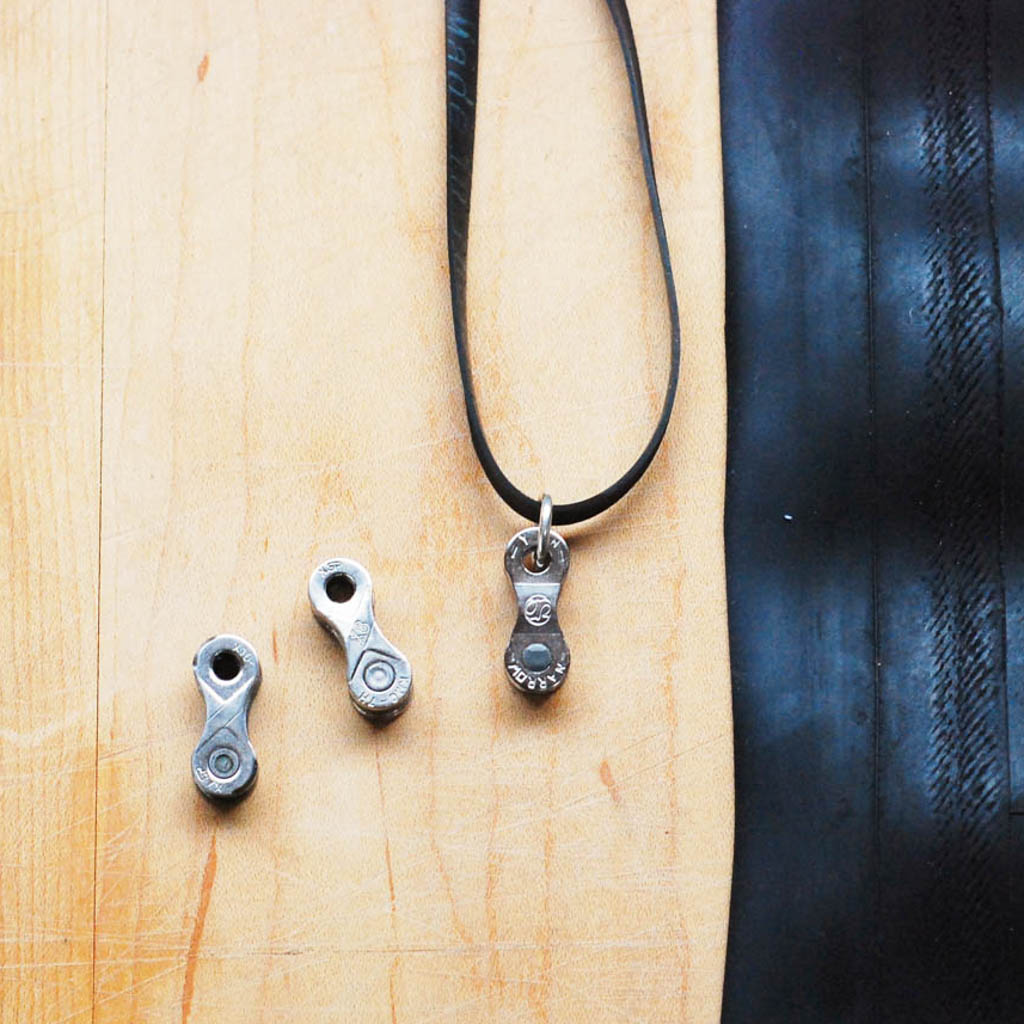 Lone Rider Recycled Bike Chain Pendant Necklace-4