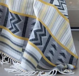 Throw Blanket | Ghana Kente Wild Dove Nugget Gold Throw | 150x165cm-1