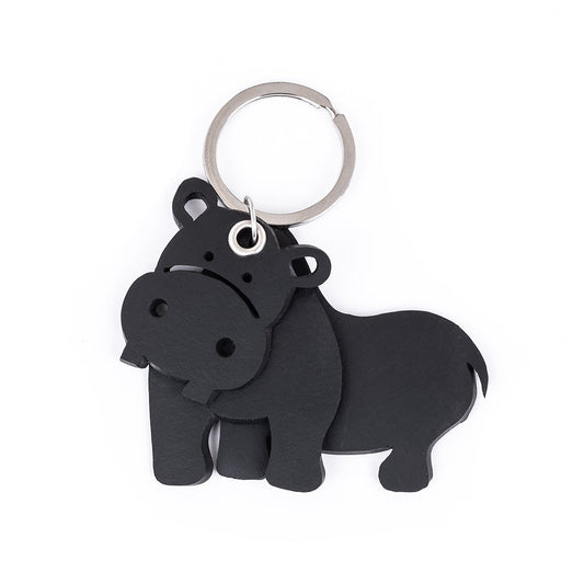 Hippo 3D Recycled Rubber Vegan Keyring-0