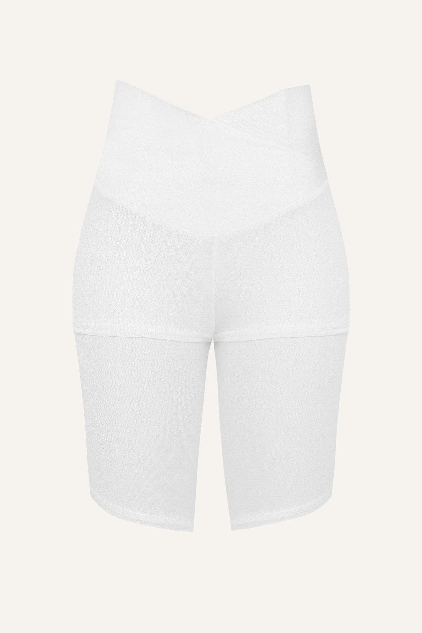Women's Silk Sports Shorts - White-0