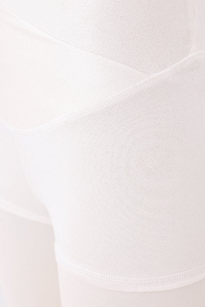 Women's Silk Sports Shorts - White-2