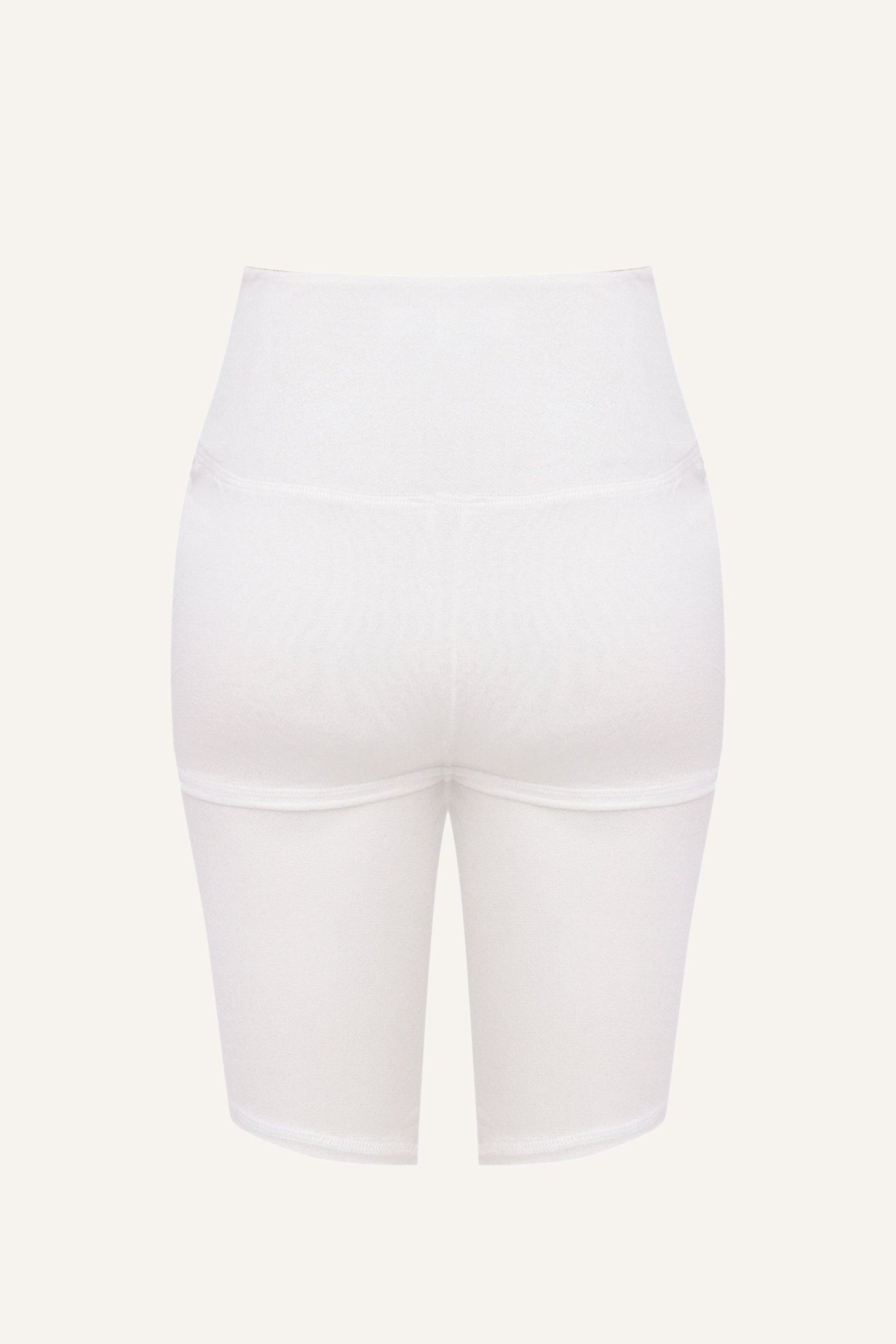 Women's Silk Sports Shorts - White-1