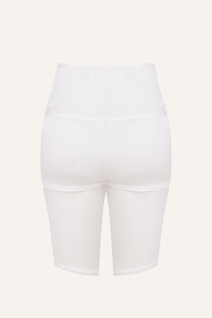 Women's Silk Sports Shorts - White-1