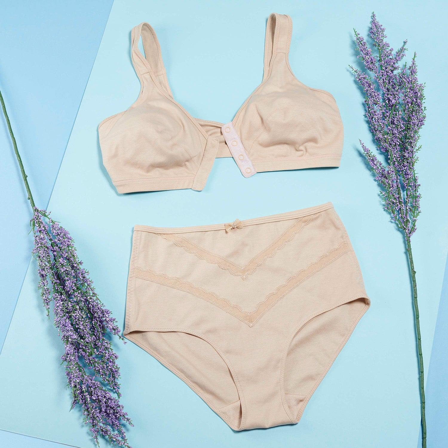 Ivory - Full Cup Front Closure Silk & Organic Cotton Wireless Bra-1