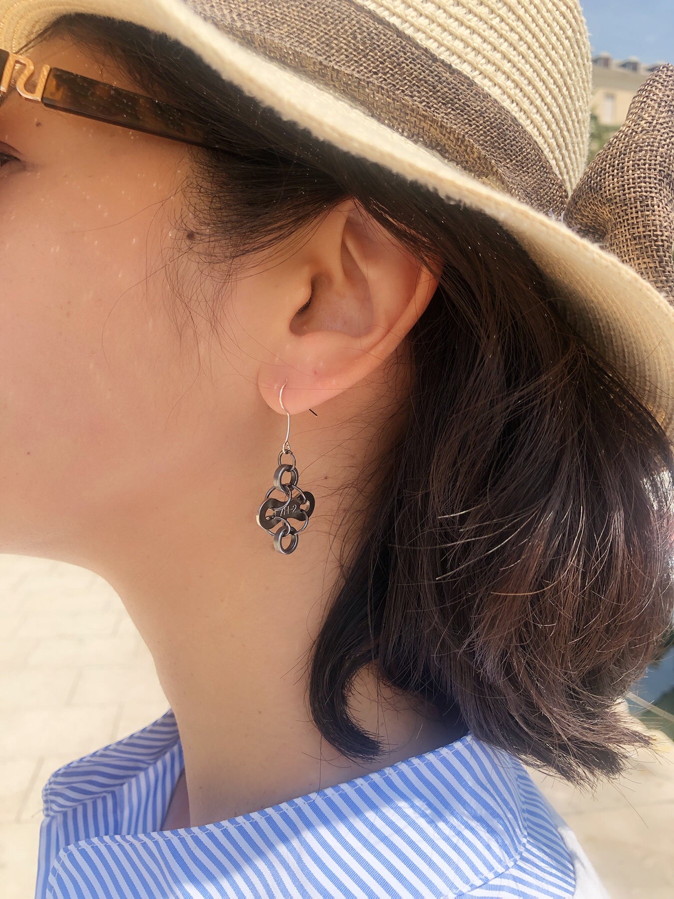 Diamond Bicycle Chain Earrings (3 Colours)-3