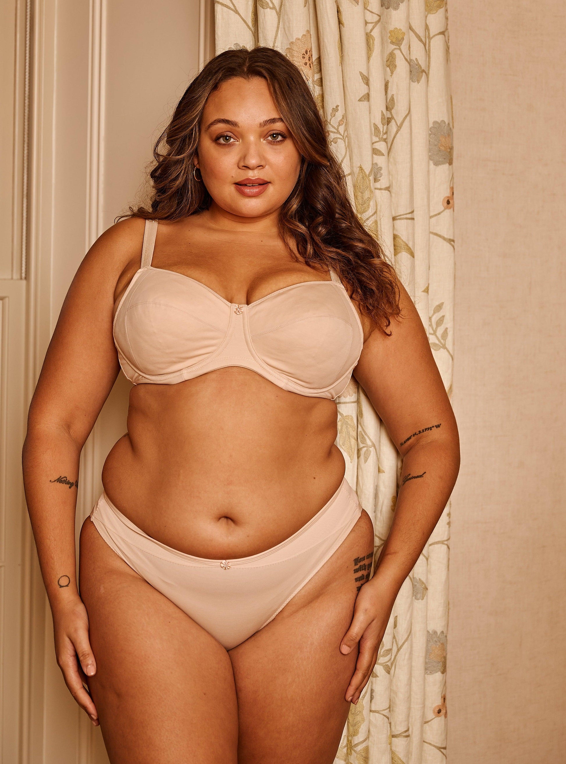 Warm Golden-Underwired Silk & Organic Cotton Full Cup Bra with removable paddings-1