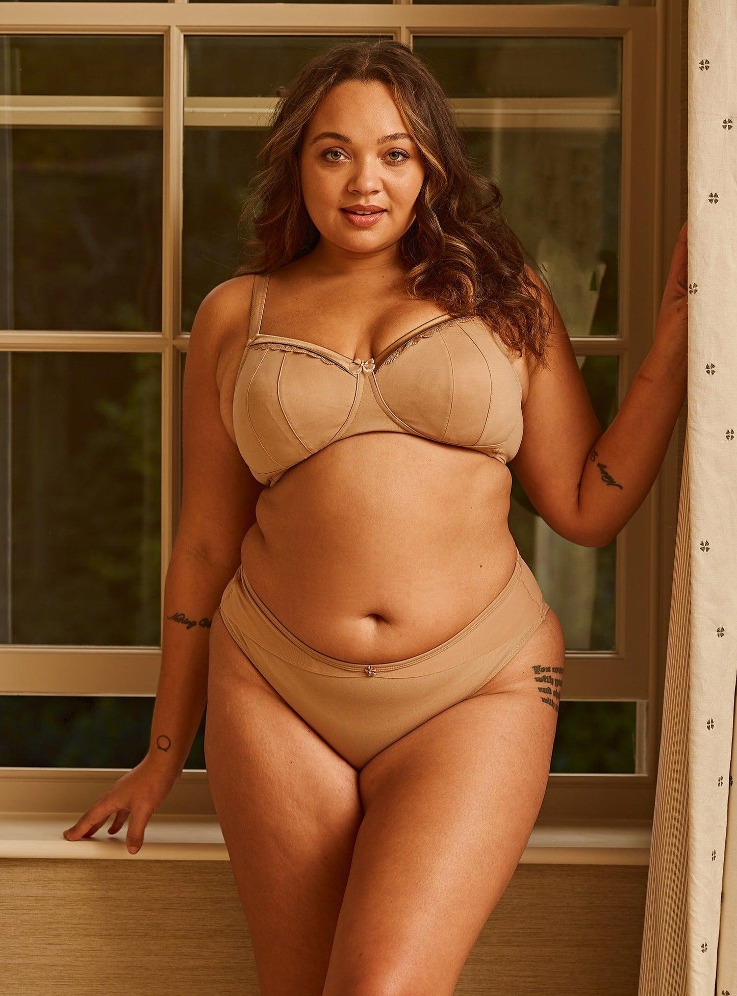 Warm Golden-Supportive Non-Wired Silk & Organic Cotton Full Cup Bra with removable paddings-1