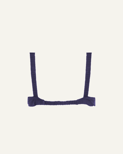 Merino Wool Front-Open Bra – Dark Blue-2