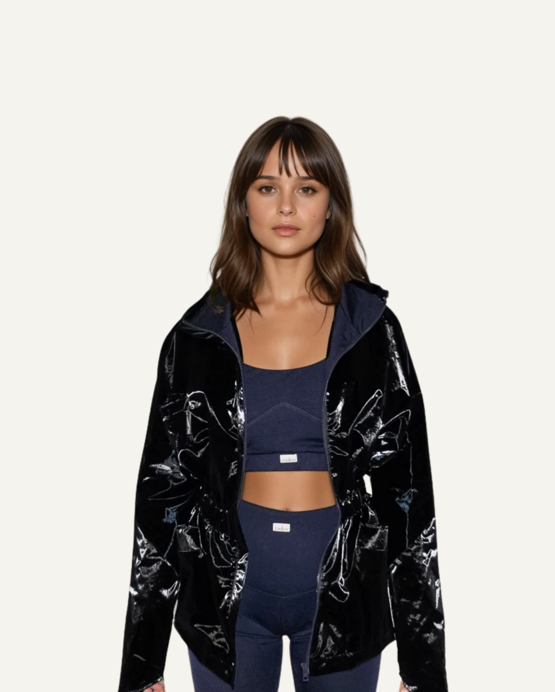 Single-Panel Cotton Windbreaker with Merino Wool Lining - Black-0