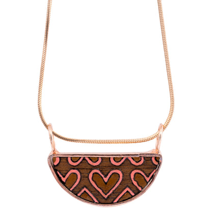 Love Recycled Wood Rose Gold Necklace-1