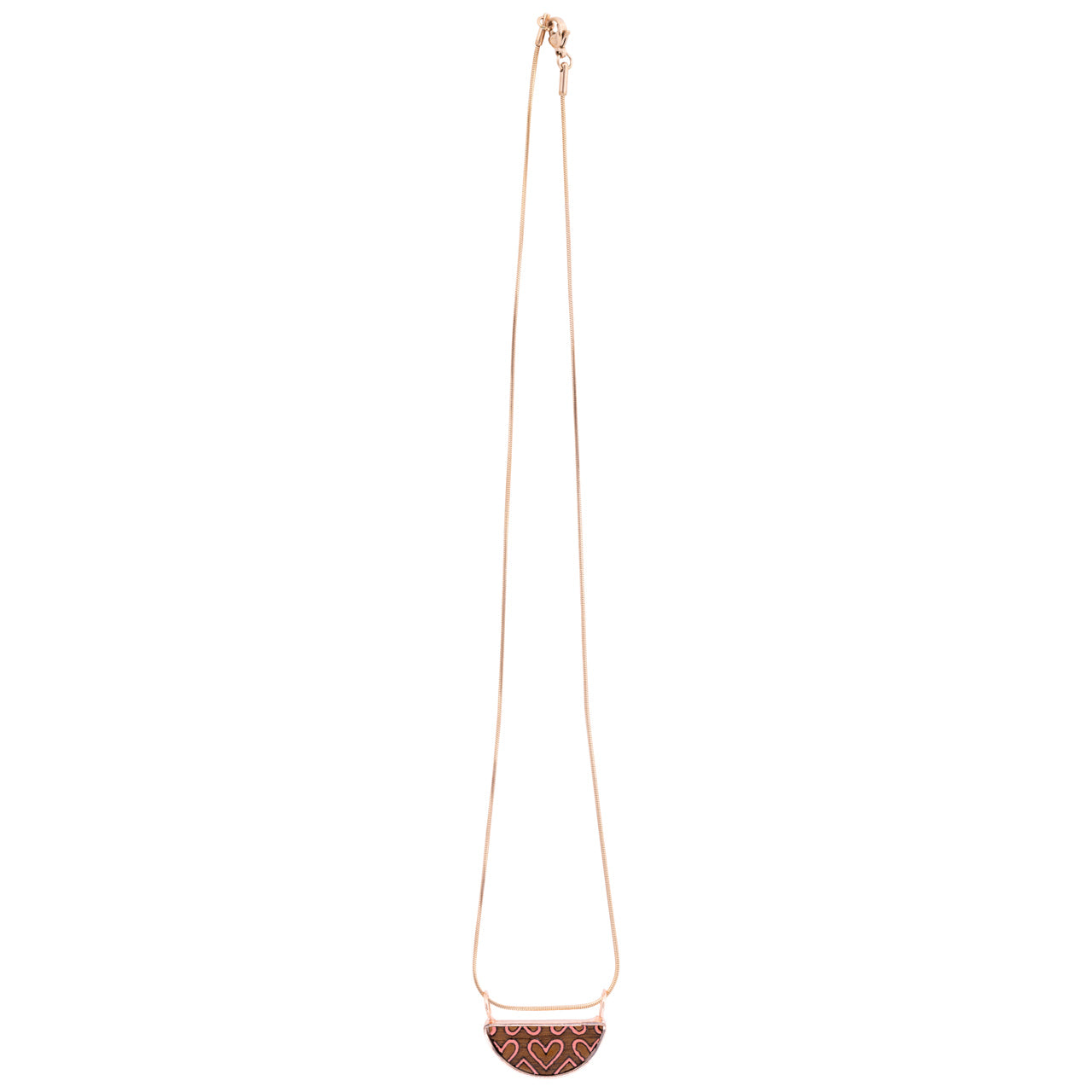 Love Recycled Wood Rose Gold Necklace-3